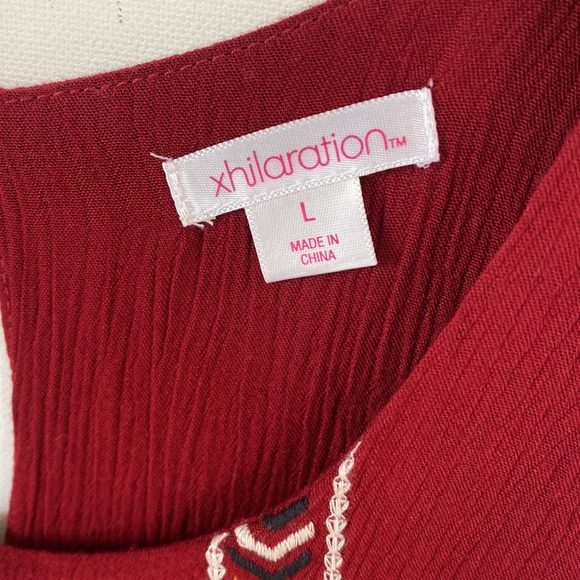 Xhilaration Sleeveless boho tiered burgundy midi dress, Size Large - Picture 4 of 8